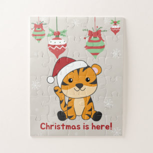 Puzzle Tiger Noël Neige hiver Animaux Tiger Jigsaw P