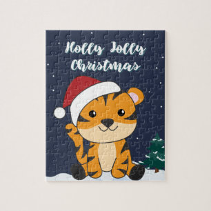 Puzzle Tiger Noël Neige hiver Animaux Tiger Jigsaw P