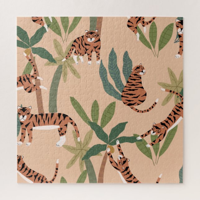 Puzzle Tigers d'été Palmiers Exotiques (Vertical)