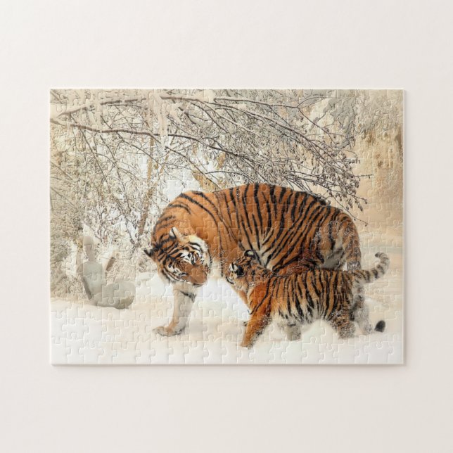 Puzzle Tigers in the Snow (Horizontal)