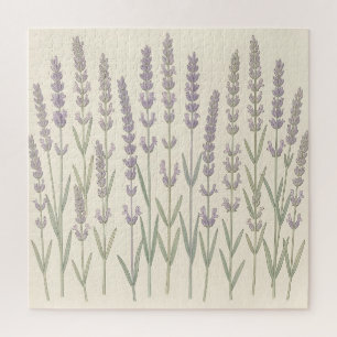 Puzzle Tiges de Lavande Élégantes Botanique Violet Clair