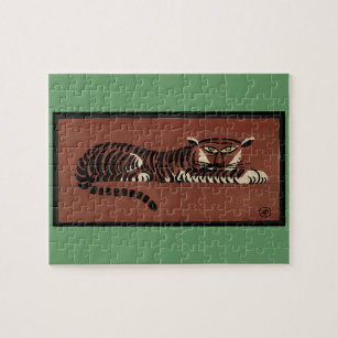 Puzzle Tigre - Antiquaire, Illustration de livre coloré