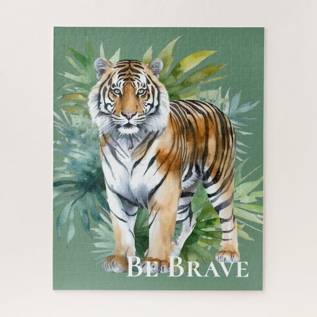 Puzzle Tigre avec Feuille (Vertical)