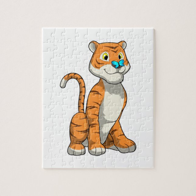Puzzle Tigre avec papillon (Vertical)