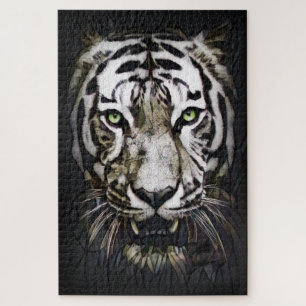 Puzzle Tigre blanc en verre tendu