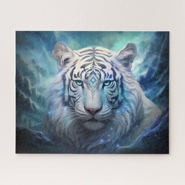 Puzzle Tigre blanc surréaliste Imaginaire mystique (Horizontal)