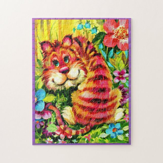 Puzzle tigre coloré (Vertical)