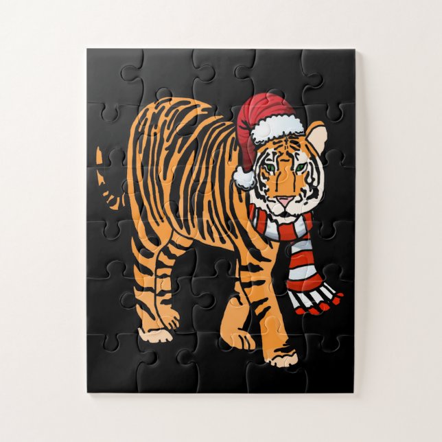 Puzzle Tigre de Noël (Vertical)