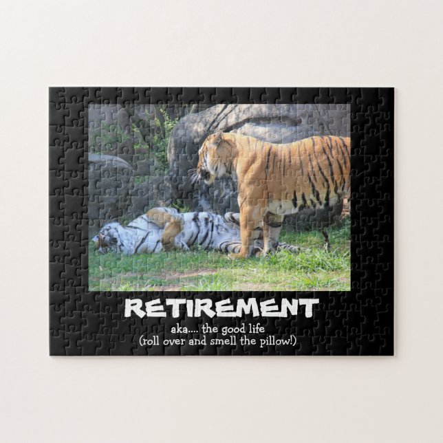 Puzzle Tigre dormant, RETRAITE Customisée (Horizontal)