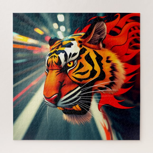 Puzzle tigre en mouvement (Vertical)