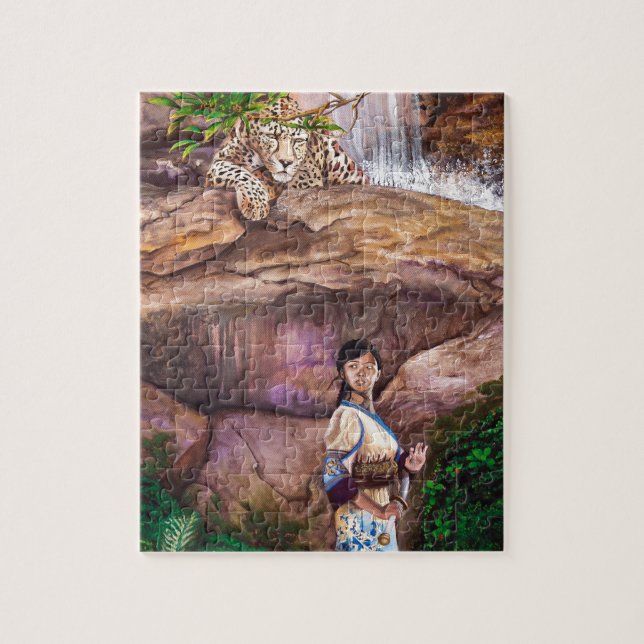 Puzzle Tigre et fraise de bouddhiste zen (Vertical)