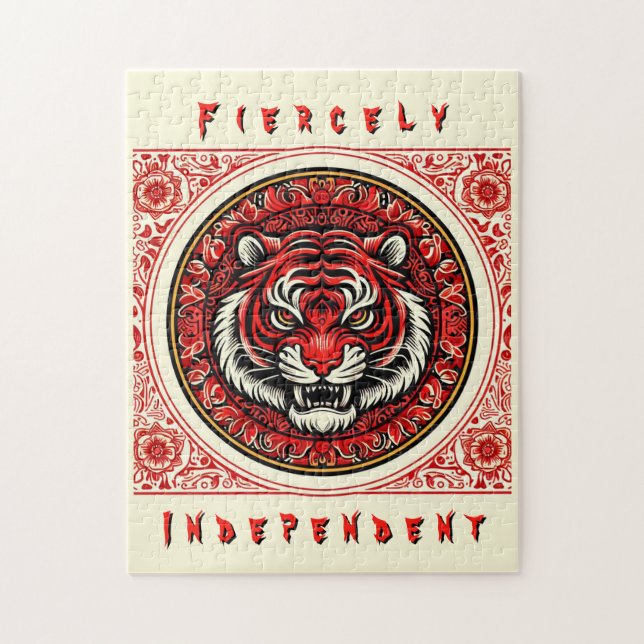 Puzzle Tigre Indépendant Rouge (Vertical)