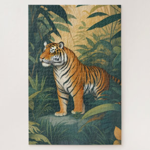 Puzzle Tigre majestueux dans la Jungle Elégant Art de la
