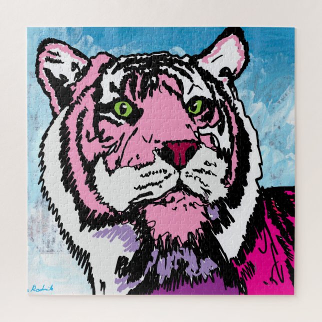 Puzzle Tigre rose  (Vertical)