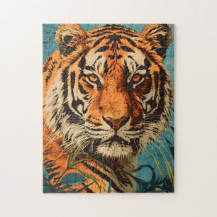 Puzzle Tigre vintage : Nostalgie majestueuse