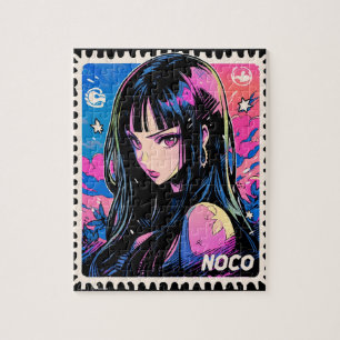 Puzzle timbre-poste anime