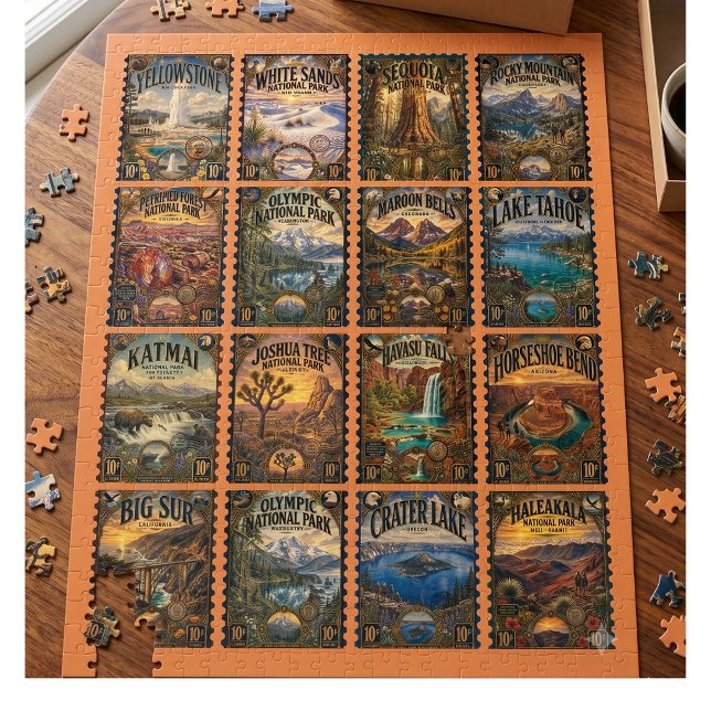 Puzzle Timbre Vintage du Parc National (Créateur téléchargé)