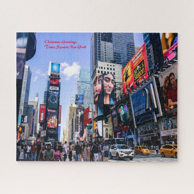 Puzzle Time Square New York. Vœux de Noël (Horizontal)