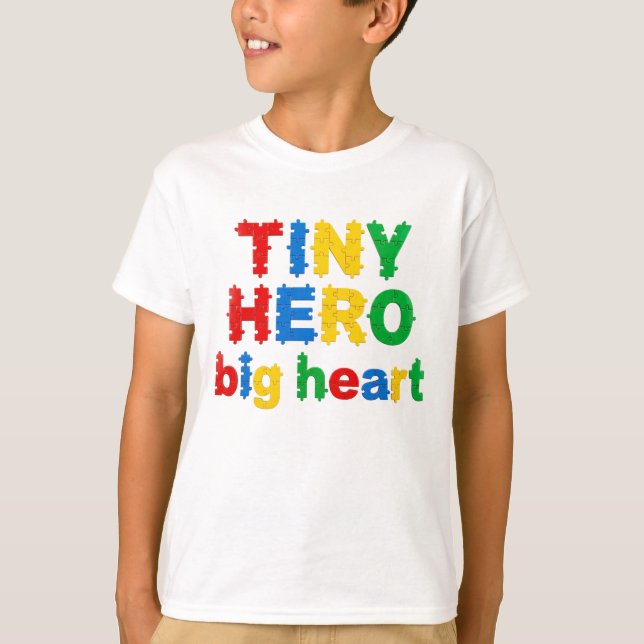 Puzzle Tiny Hero Big Heart T-Shirt Enfants (Devant)