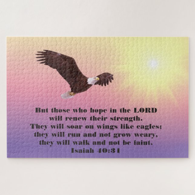 Puzzle Tirer sur les ailes comme Aigles Bible chrétienne  (Horizontal)