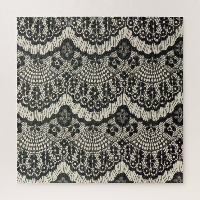 Puzzle Tissu dentelle ornement sur blanc. (Vertical)