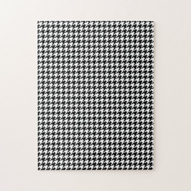 Puzzle Tissu Pied-de-Poule Abstrait Noir et Blanc Figures (Vertical)