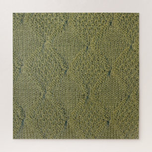 Puzzle Tissu tricoté vert : texture rapprochée
