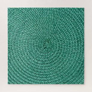 Puzzle Tissu vert tressé artificiel.