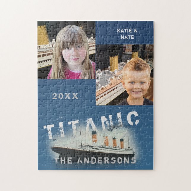 Puzzle Titanic Custom Family Two Photo Collage (Vertical)