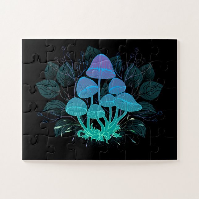 Puzzle Toadstools in Bushes (Horizontal)