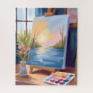 Puzzle Toile d'artiste   Peinture à l'aquarelle pastel