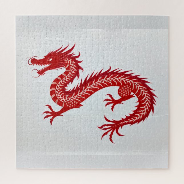 Puzzle Toile Dragon Rouge (Vertical)