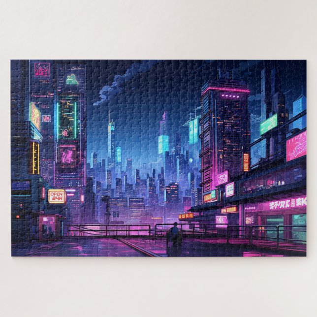 Puzzle Toit de Cyberpunk Tokyo (Horizontal)