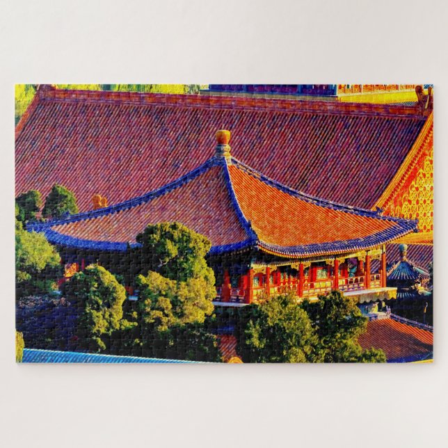 Puzzle Toit du Pavillon Bleu | Cité Interdite (Horizontal)
