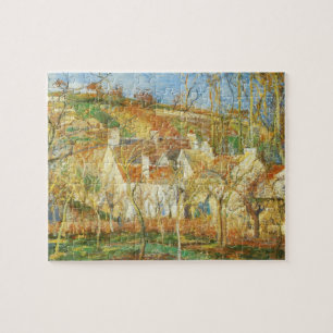 Puzzle Toits rouges, Coin d'un village, Hiver par Pissarr