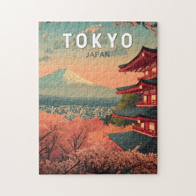 Puzzle Tokyo Japan Travel Art Vintage (Vertical)