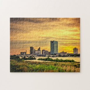 Puzzle Toledo Ohio City Skyline au coucher du soleil