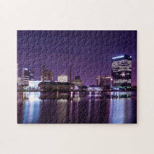 Puzzle Toledo Ohio City Skyline la nuit