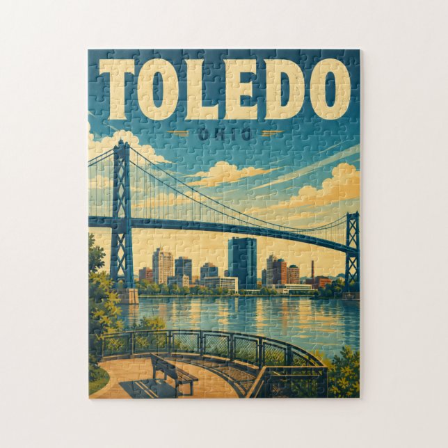 Puzzle Toledo Ohio Horizon Vintage (Vertical)