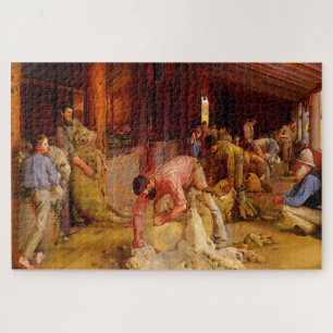 Puzzle Tonte des béliers Tom Roberts 1890 Art australien