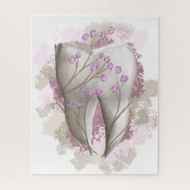 Puzzle Tooth painting. Dentiste, dentiste, dentistry. Poi (Vertical)