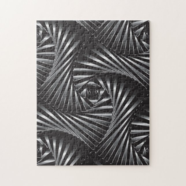 Puzzle Tordu - acier noir (Vertical)