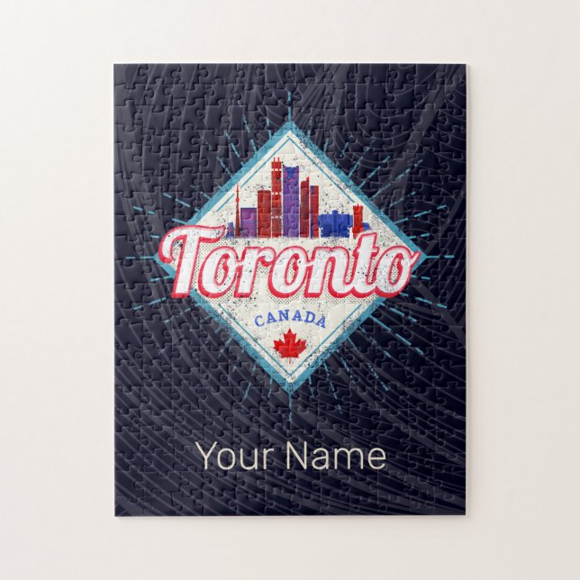 Puzzle Toronto Skyline Ontario Retro Canada Vintage (Vertical)