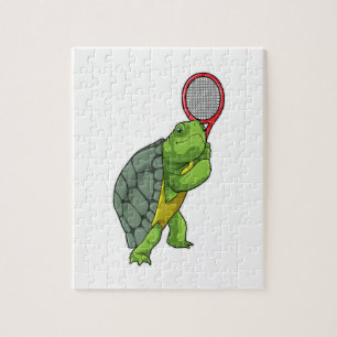 Puzzle Tortue au Tennis avec raquette de tennis