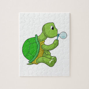 Puzzle Tortue avec bulles de savon