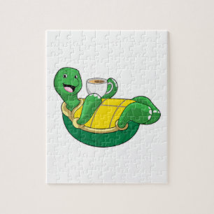 Puzzle Tortue avec tasse de café