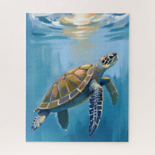 Puzzle Tortue de mer animal océan aquarelle
