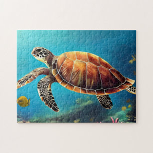 Puzzle Tortue de mer en aquarelle