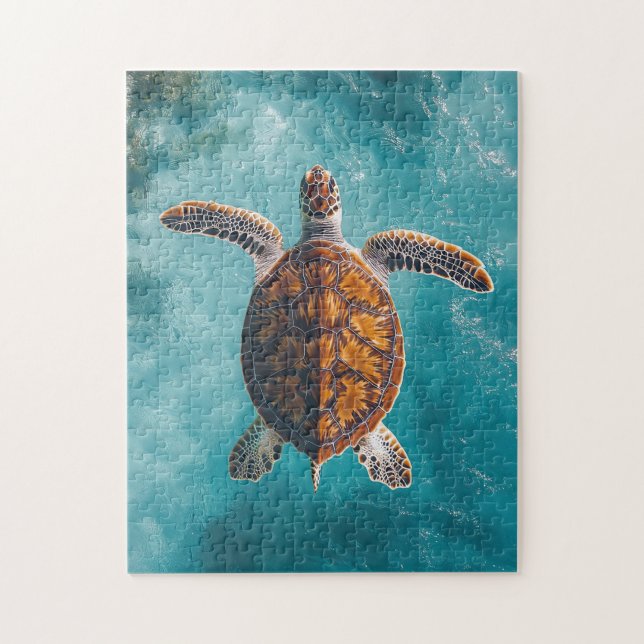 Puzzle Tortue de mer en Océan Turquoise (Vertical)