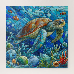Puzzle Tortue de mer Mosaic Sous-monde Vibrant Unique Adu